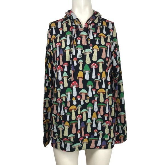 L.A. SOUL - WOMEN'S MEDIUM - BLACK LONG SLEEVE HOODED MUSHROOM SWEATSHIRT - Picture 1 of 8